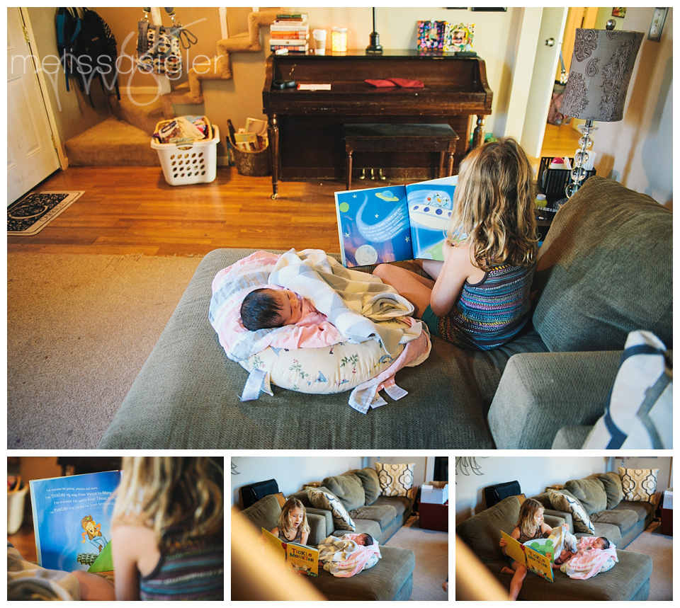 Newborn-Lifestyle Portraiture-Lawrence-Kansas City-Topeka Photographer-Melissa Sigler-Kids Reading