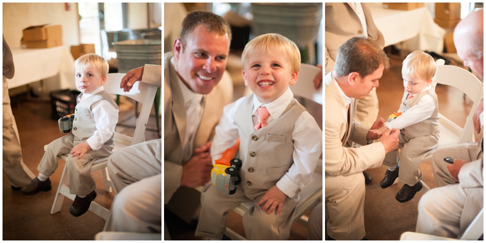 stony point hall wedding, melissa sigler photography, groom laughing with ring bearer