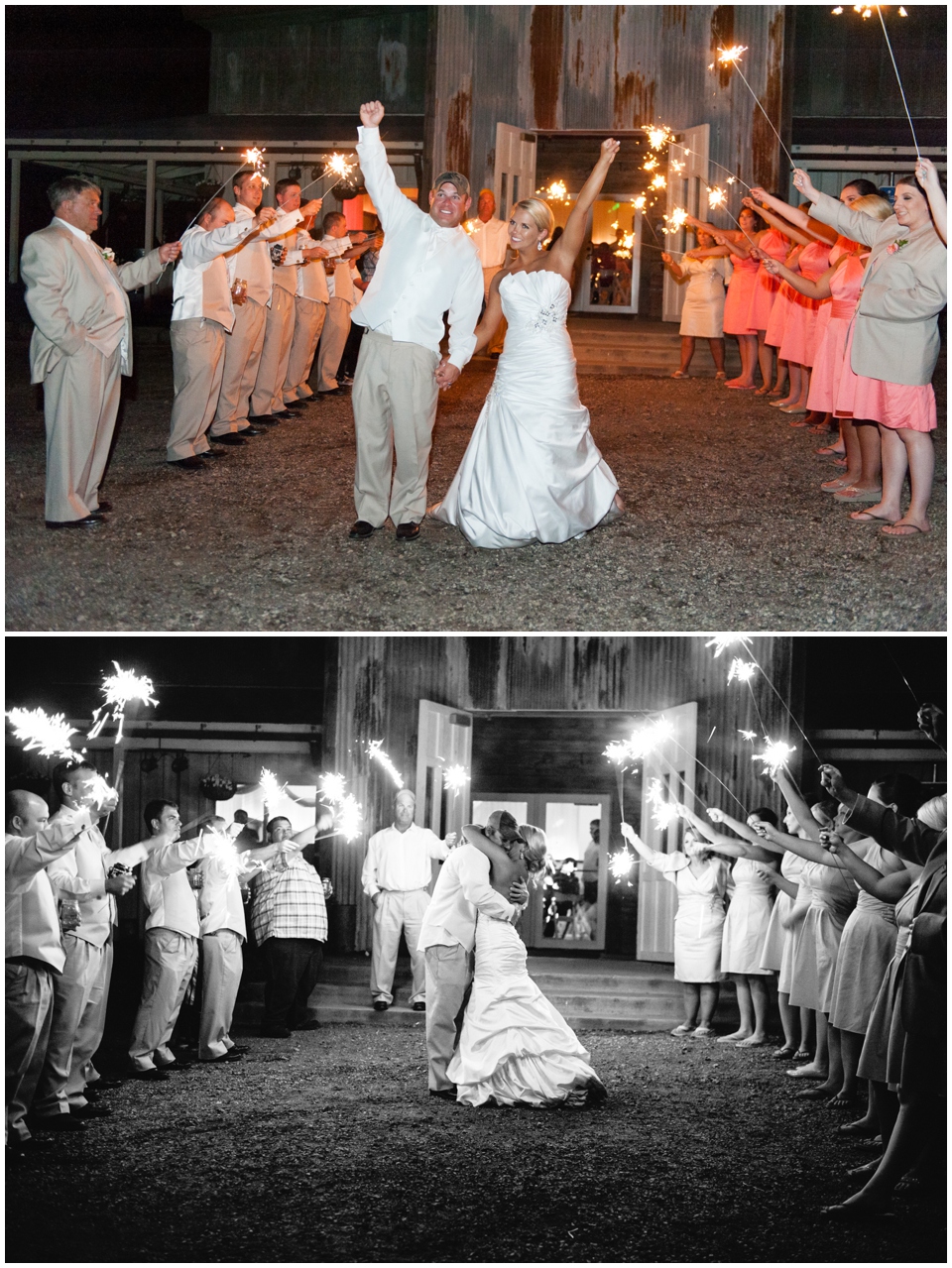 bride and groom sparkler exit, stony point hall, baldwin kansas, melissa sigler photography