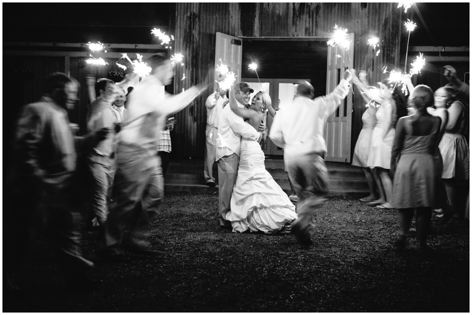 bride and groom sparkler exit, stony point hall, baldwin kansas, melissa sigler photography