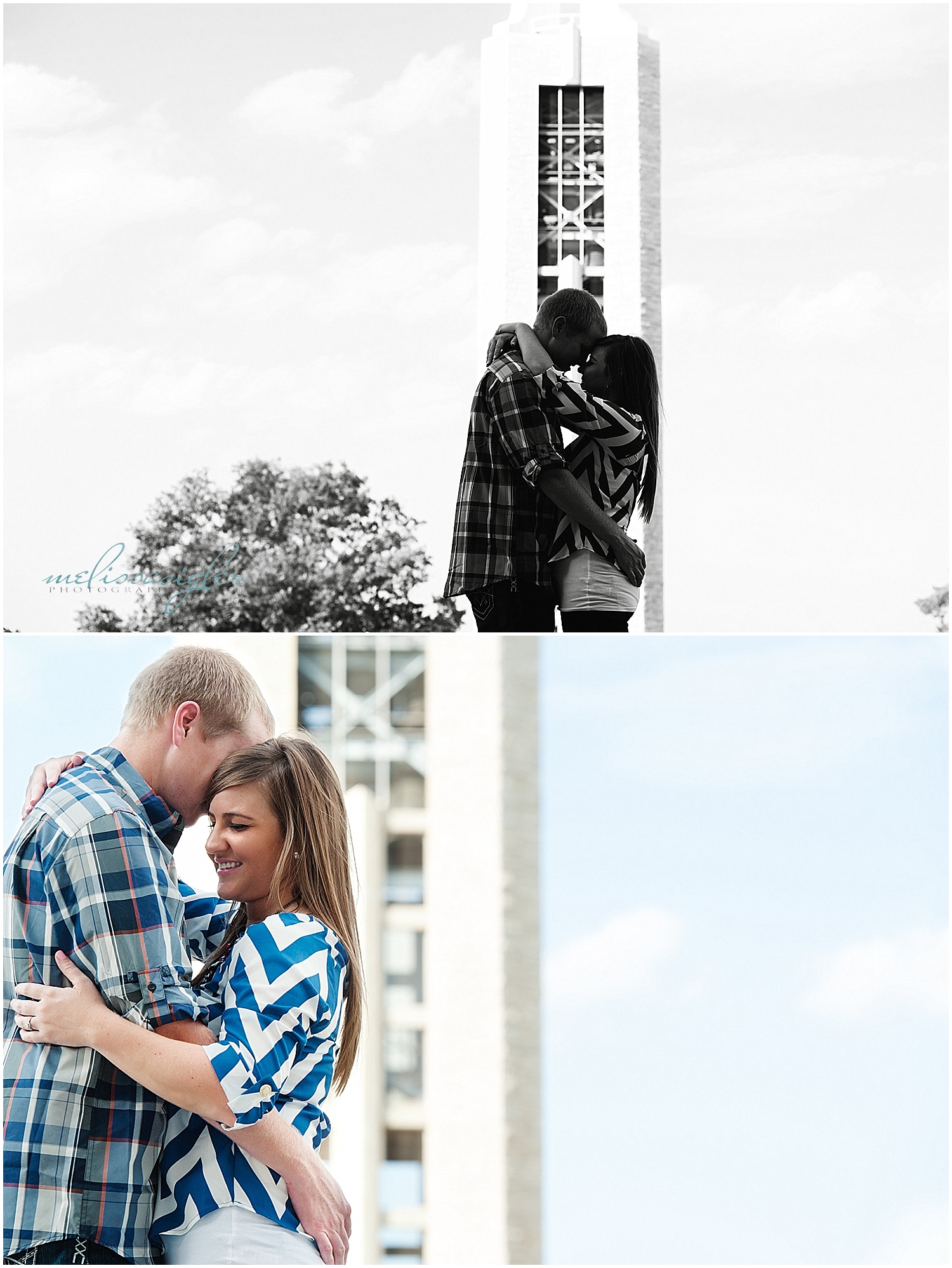 Melissa Sigler Photography-Lawrence Wedding Photographer-Maggie and Ethans Engagement Portraits-University of Kansas Campanile