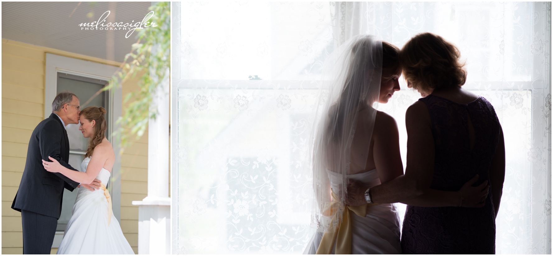 Portrait of bride and her mother at Victorian Veranda by Lawrence wedding photographer Melissa Sigler