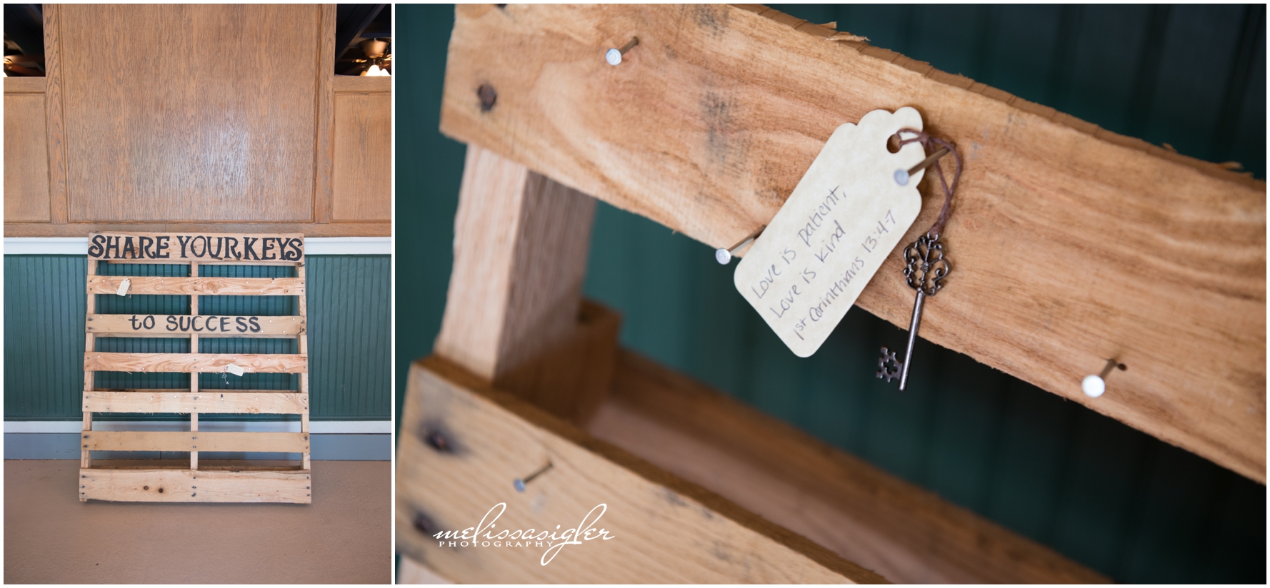 DIY Keys to Success wedding board by Lawrence Kansas wedding photographer Melissa Sigler