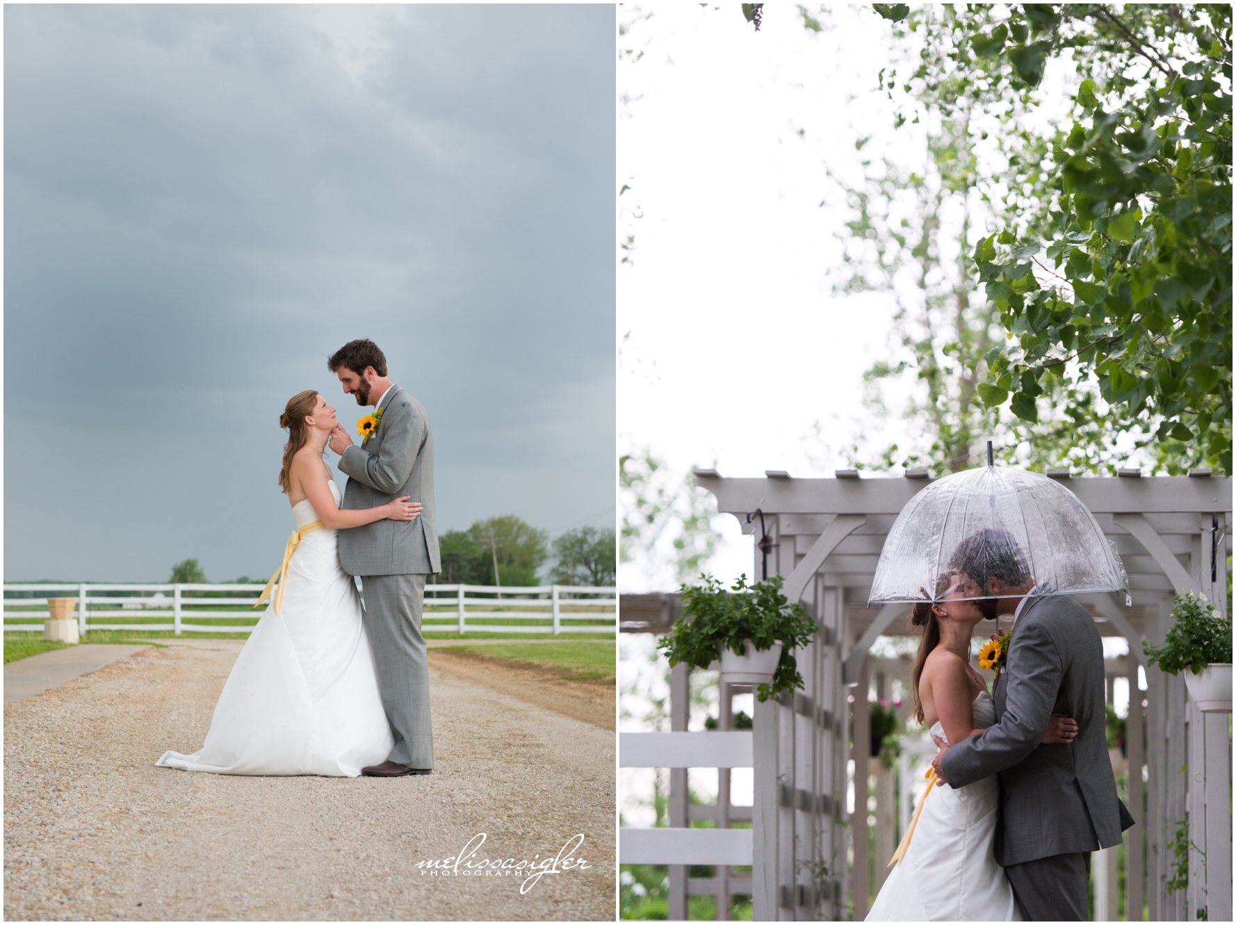 Rainy wedding day at Victorian Veranda by Lawrence Kansas wedding photographer Melissa Sigler