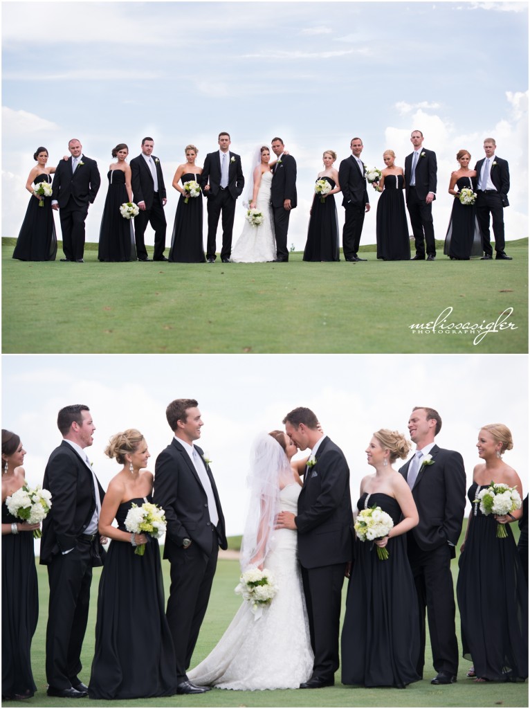 Bridal party pictures on golf course by Topeka wedding photographer Melissa Sigler