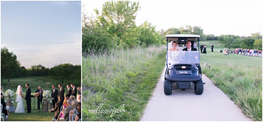 Gorgeous outdoor golf course ceremony by Topeka wedding photographer Melissa Sigler