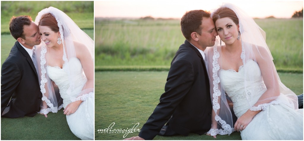 Bride and groom sunset portraits at Firekeepr golf course by Topeka wedding photographer Melissa Sigler