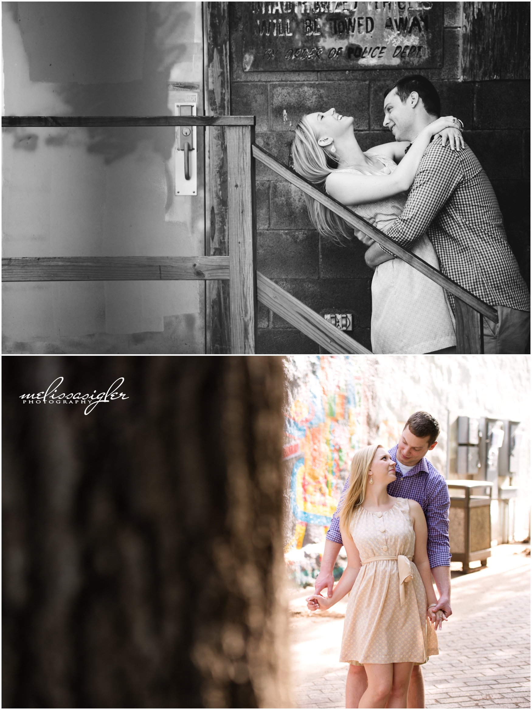 Downtown Lawrence Kansas engagement session by Melissa Sigler Photography