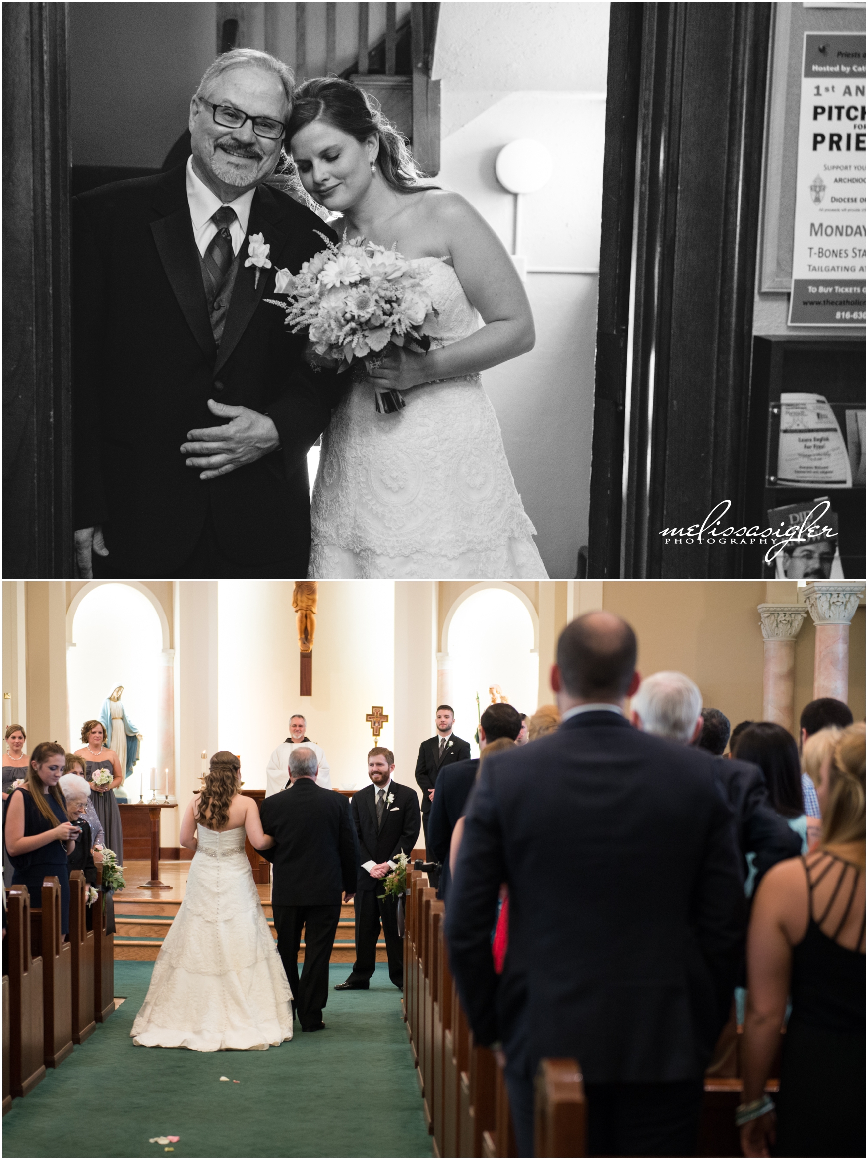 Wedding at St Johns Catholic church in Lawrence Kansas by Melissa Sigler Photography