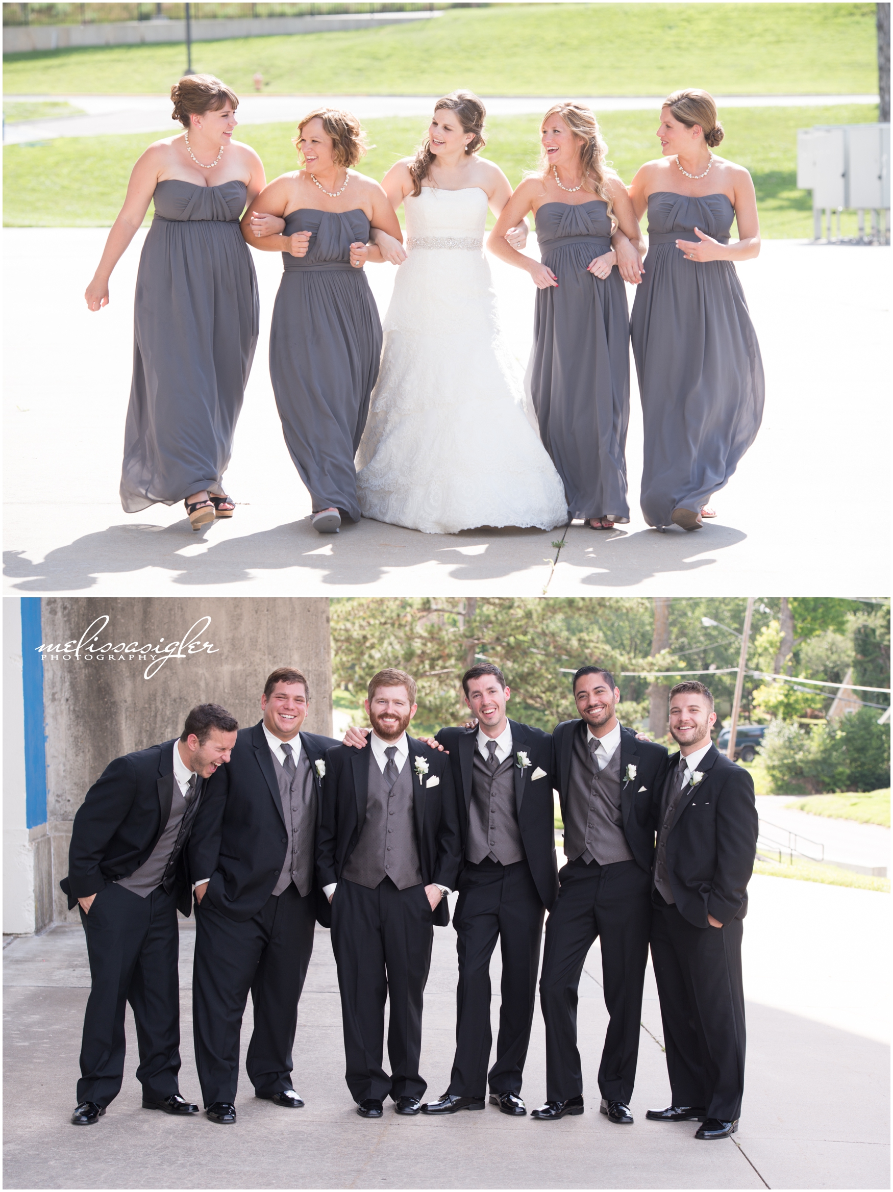 Wedding party at the University of Kansas by Melissa Sigler Photography