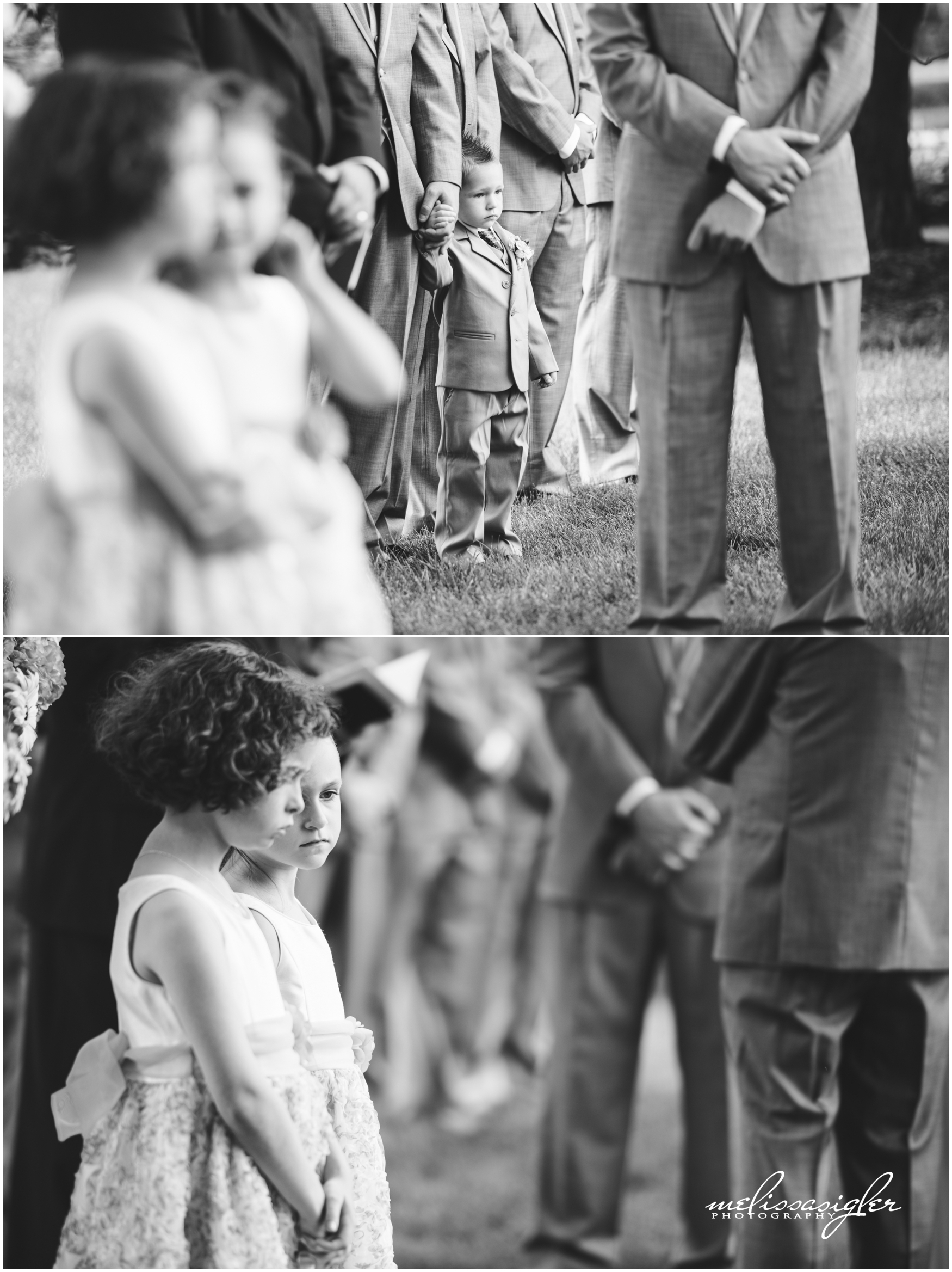 Flower girl and ring bearer by wedding photojournalist  Melissa Sigler
