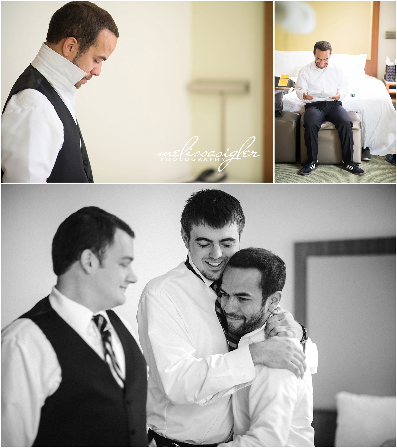 Wedding preparation at Springhill Suites by Lawrence wedding photographer Melissa Sigler