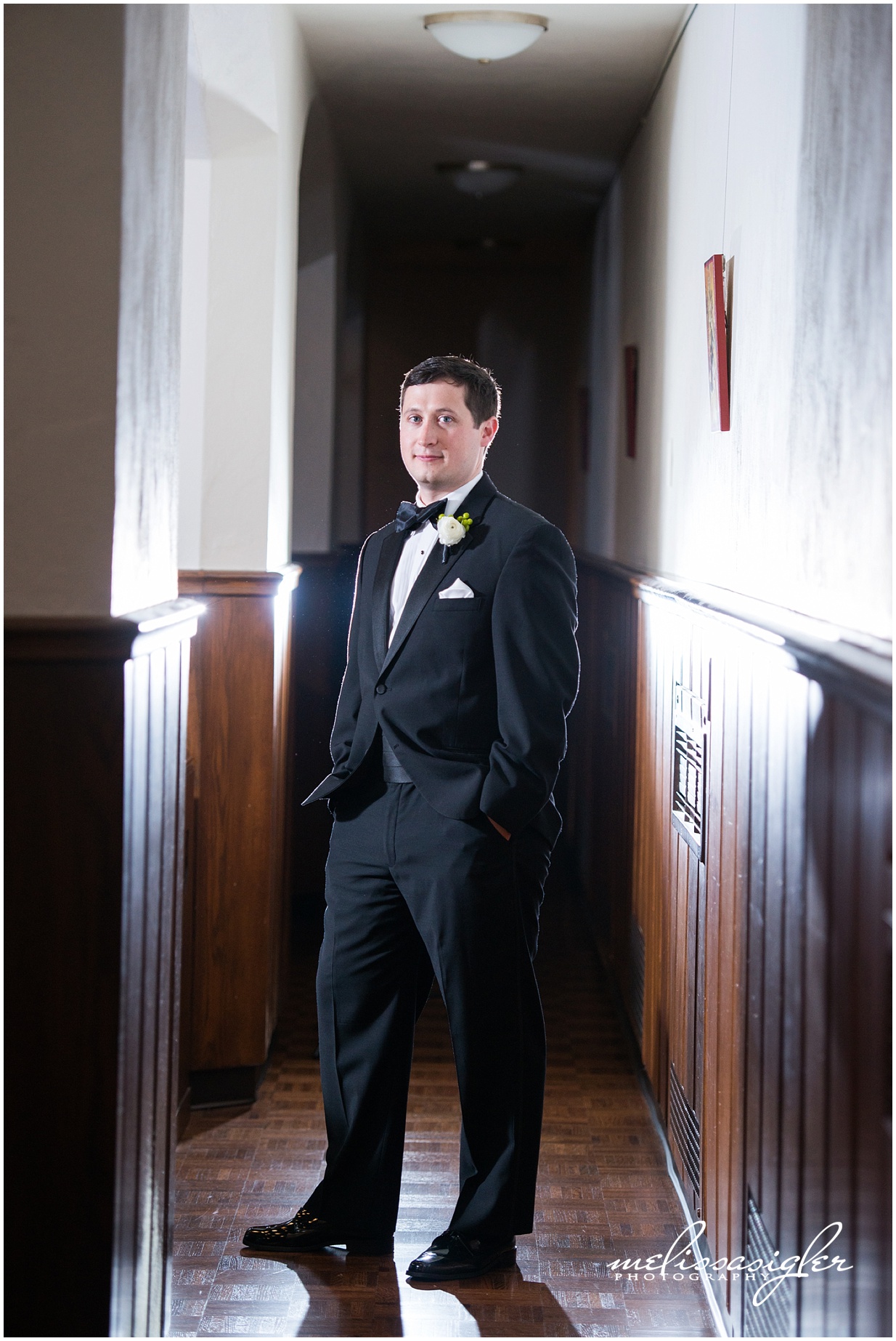 Groom portrait by Fine Art wedding photographer Melissa Sigler in Kansas City