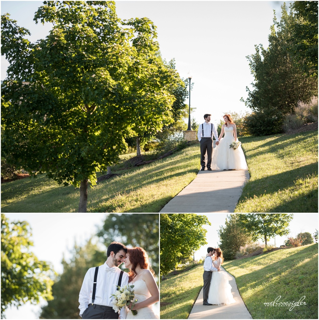 Bride and groom portraits in Lawrence, Kansas