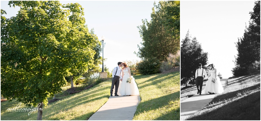 Bride and groom portraits in Lawrence, Kansas