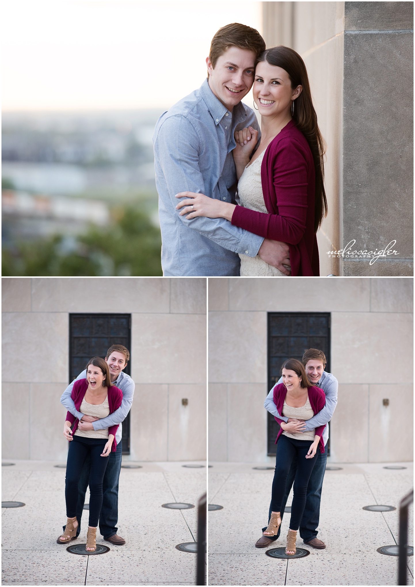 Engagement session at Liberty Memorial by Kansas City Wedding photographer Melissa Sigler