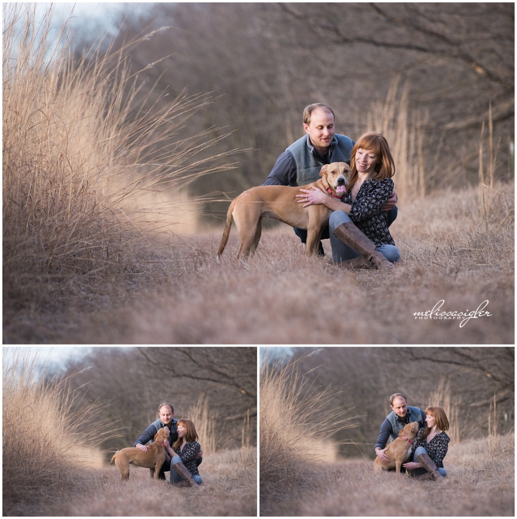 Winter engagement pictures in the country