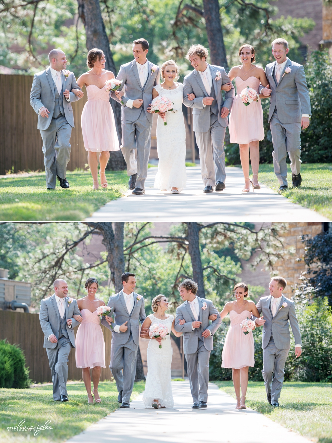 Pale pink bridesmaids dresses Lawrence Kansas