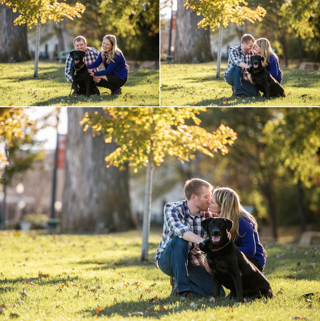 Engagement session with dog Kansas City