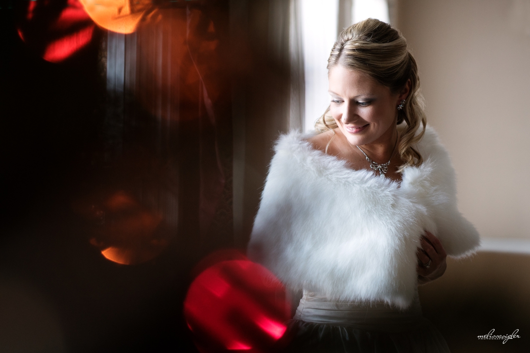 Bridal portrait christmas tree kansas city