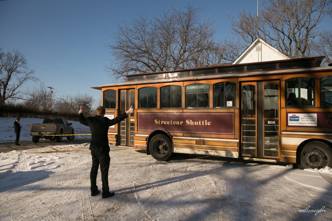 Kansas City wedding trolley