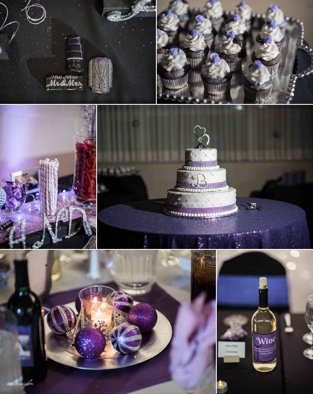 Purple wedding details New Years Eve wedding Kansas City