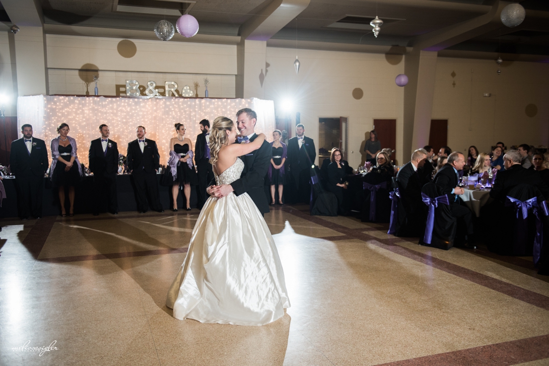 Bride and groom dancing Kansas City wedding