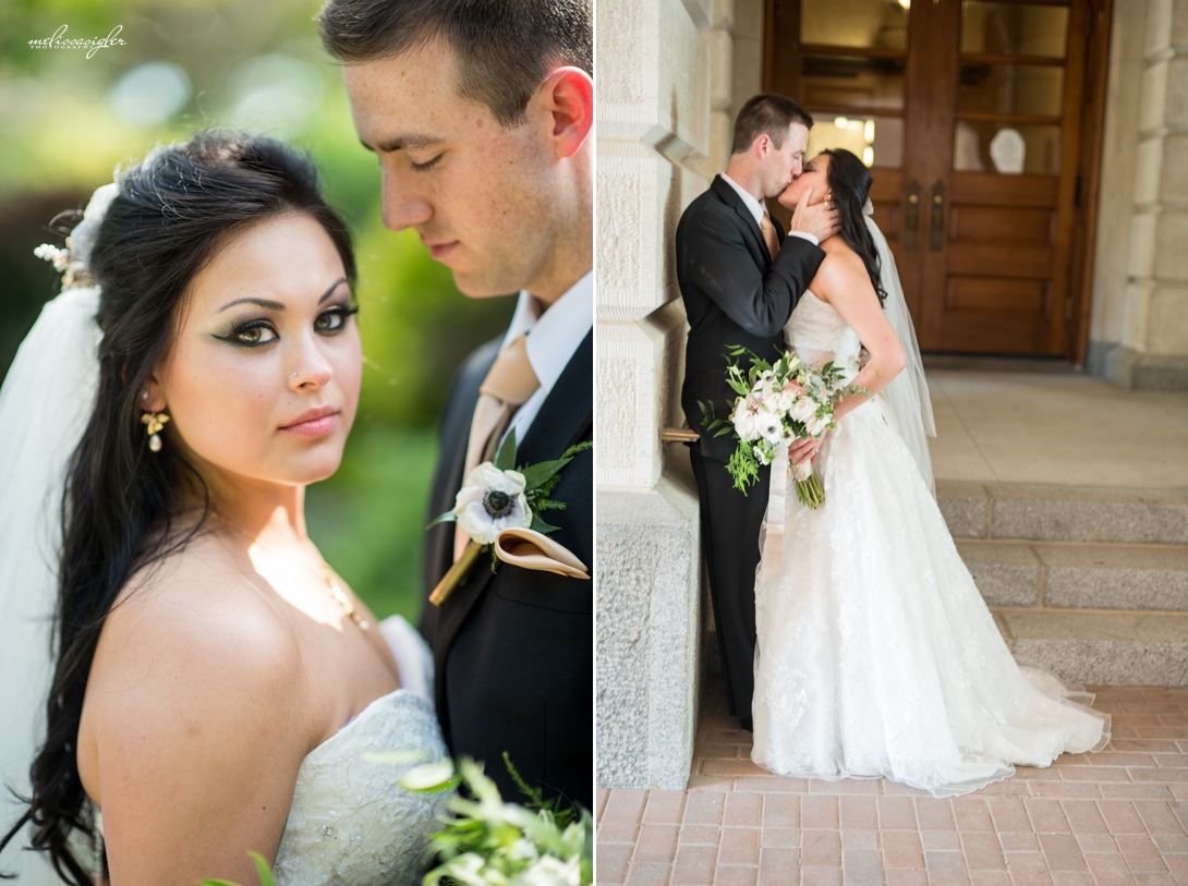 Bride and groom pictures at Topeka Capitol