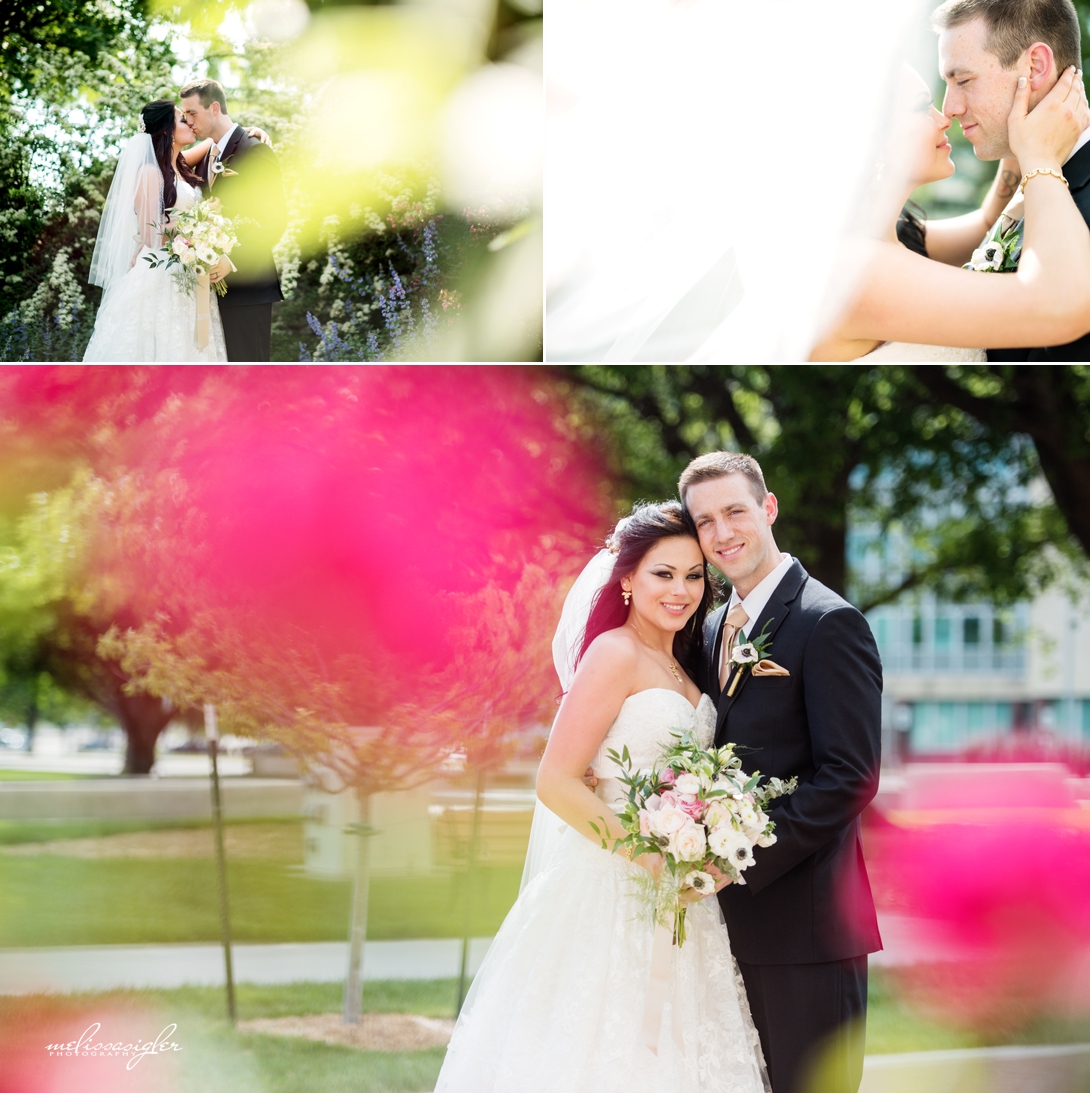 Bride and groom portraits in Topeka Kansas