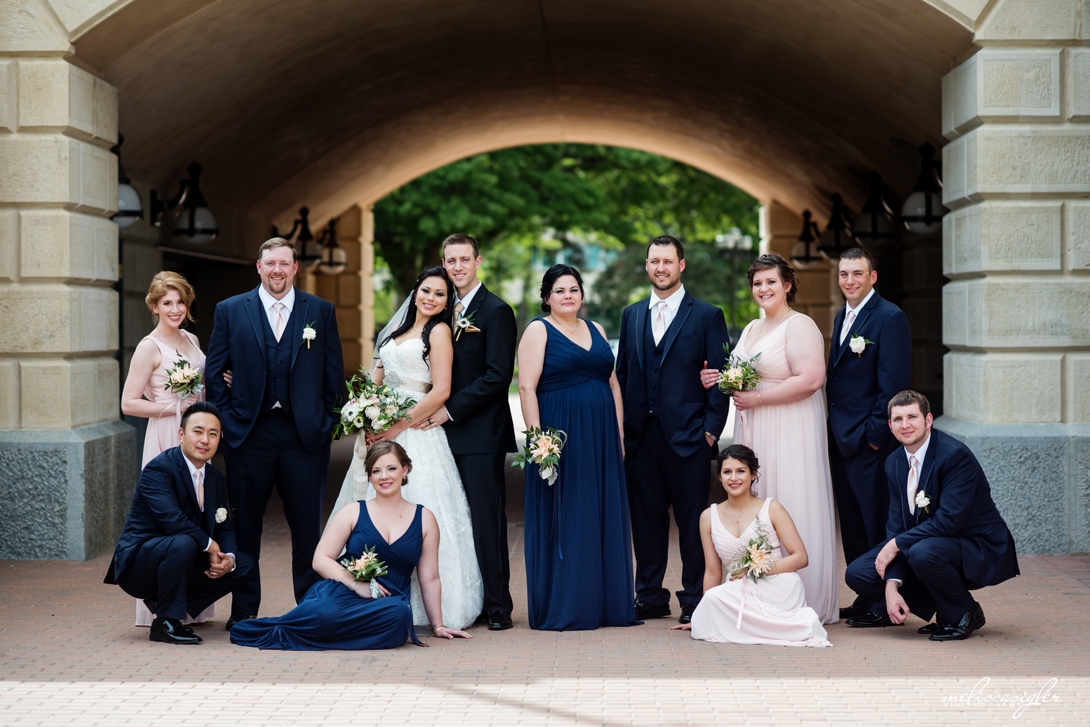 Bridal party at Kansas State Capitol Building