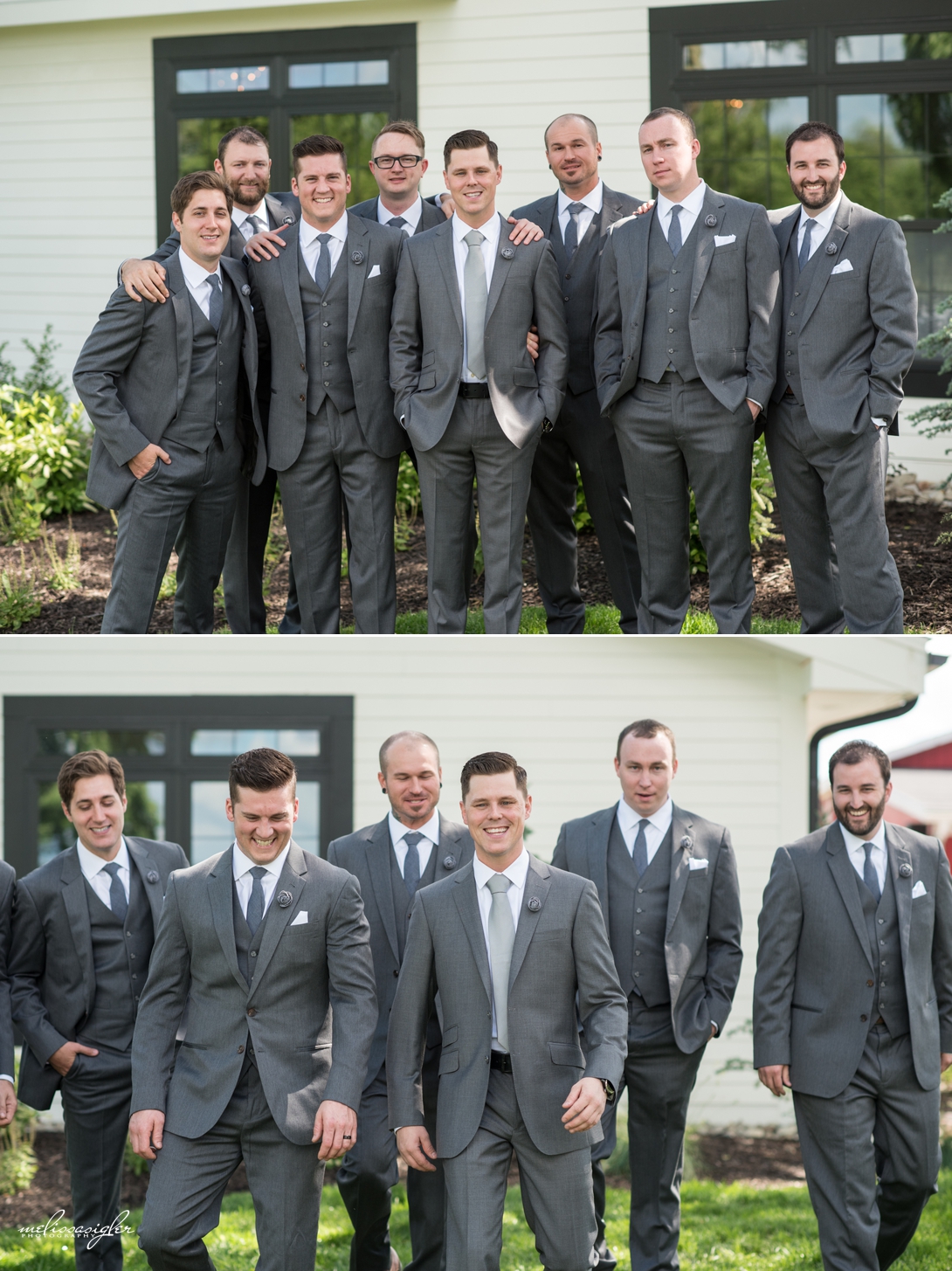 Gray groomsmen tuxedo Kansas City