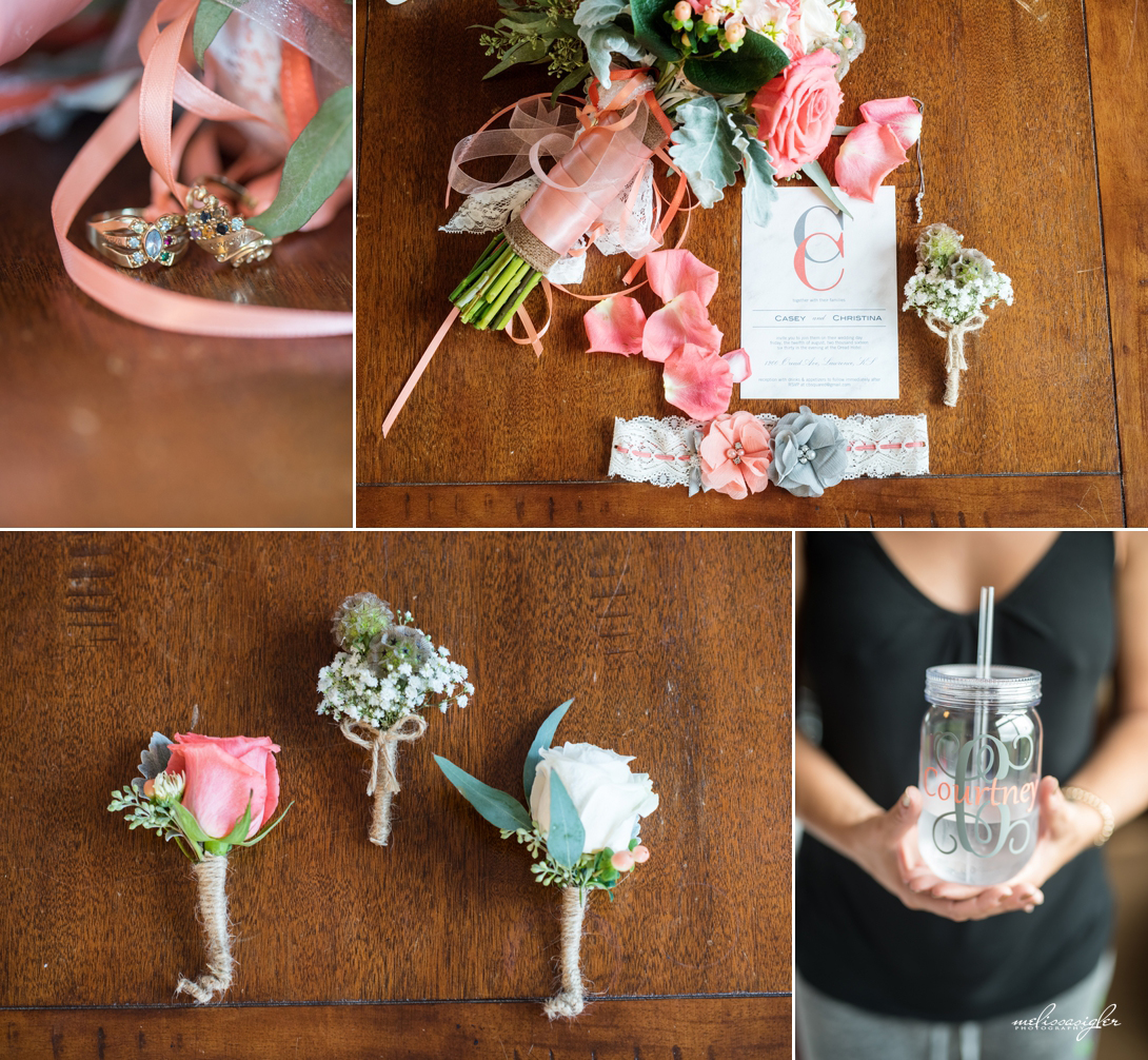 Coral and gray wedding colors 