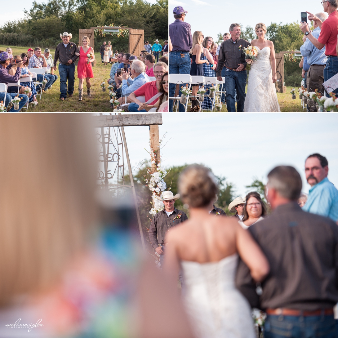 Country wedding in a Kansas field