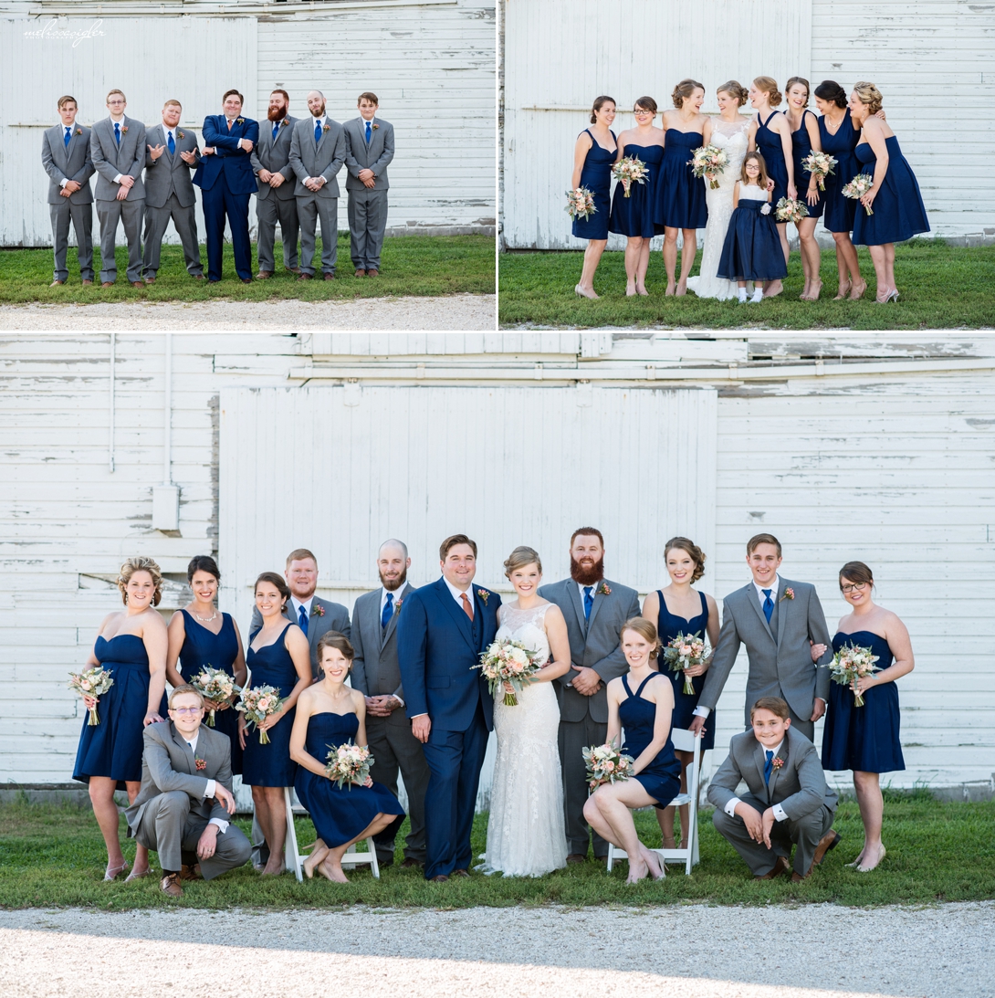 Navy and gray wedding party colors