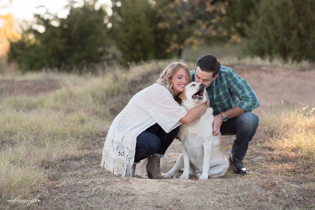 Engagement pictures with dog