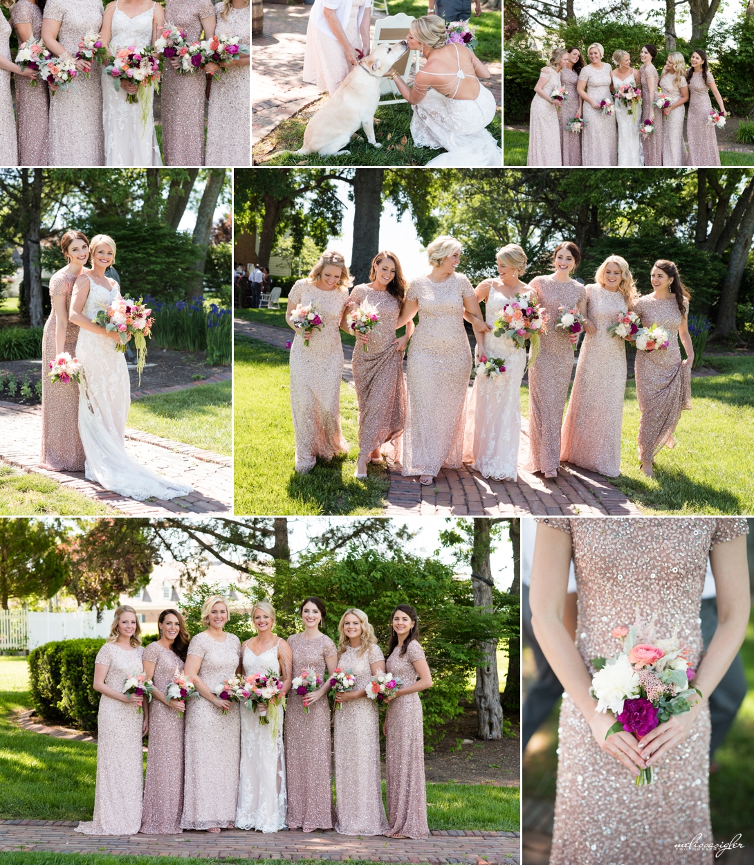 Adrianna Papell sequin bridesmaids dress