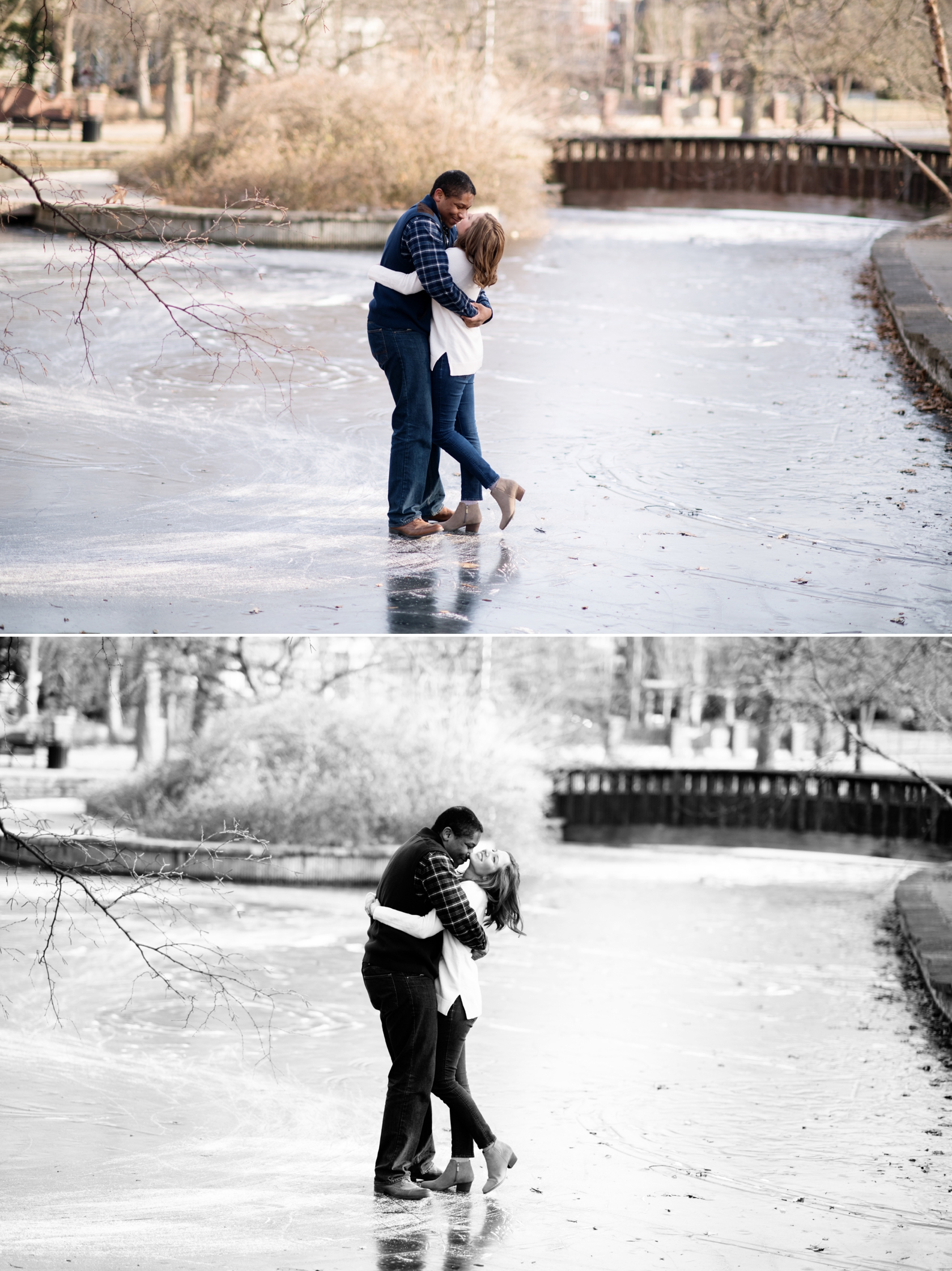 Engagement photos on ice