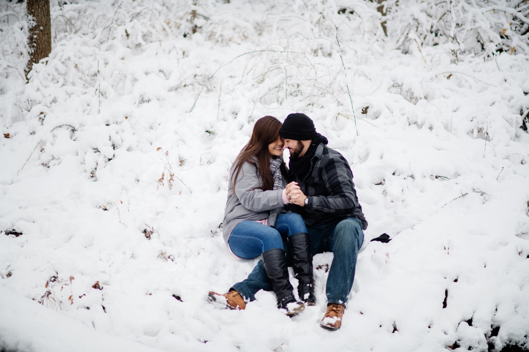 winter engagement session in kansas city