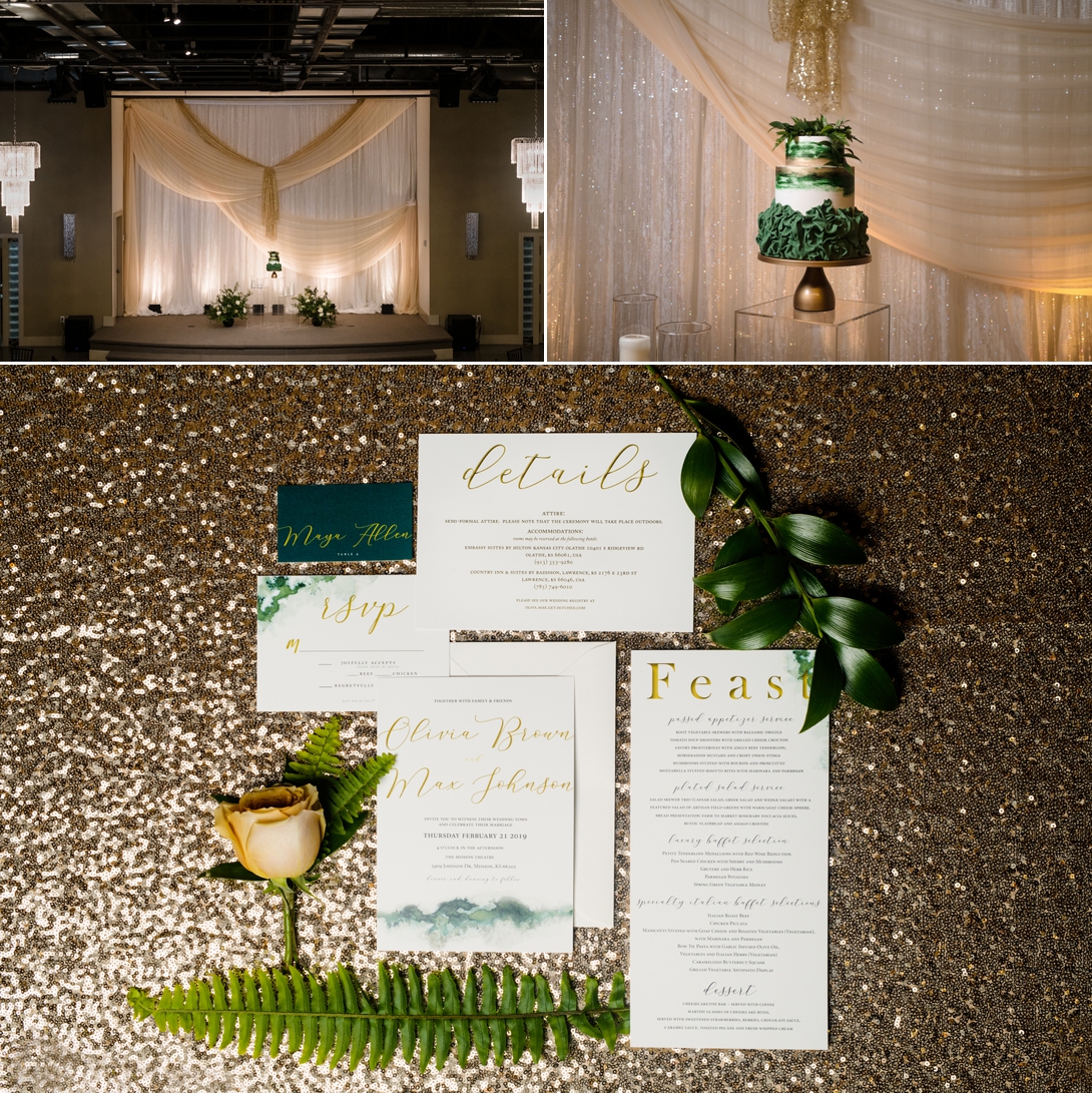 Emerald green and Gold wedding colors