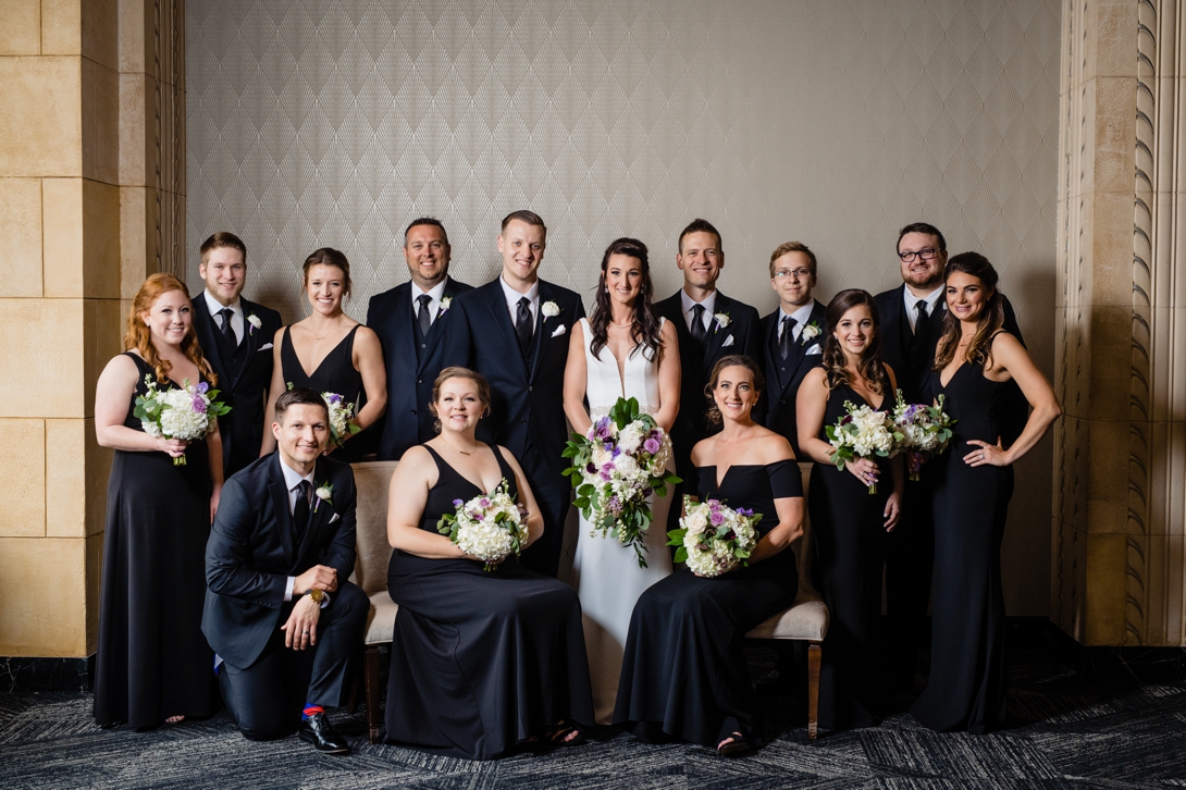 bridal party portrait grand hall at power and light