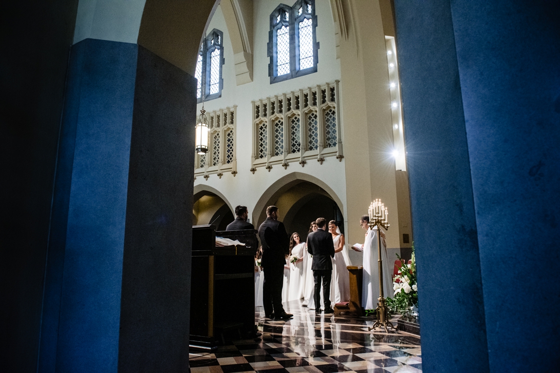 Unique ceremony image at catholic wedding