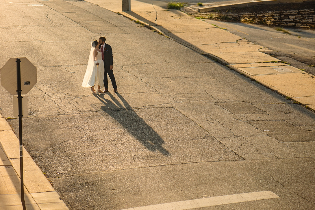 bride and groom in kansas city