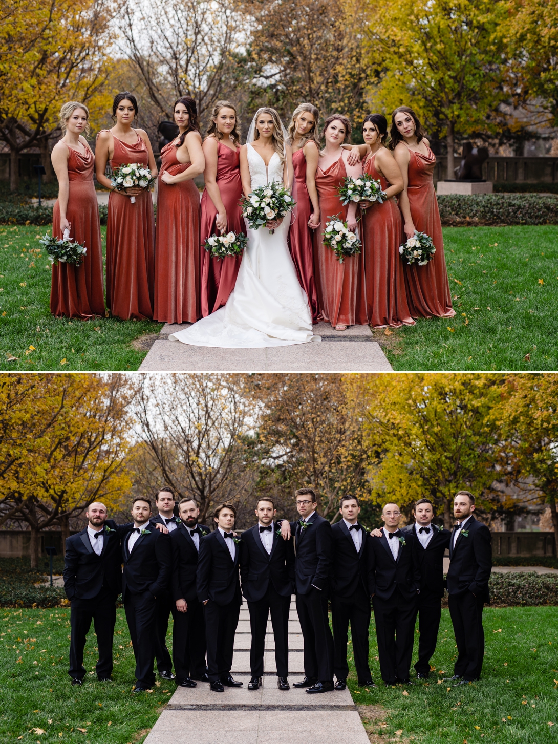 Bridal party photos at the nelson museum
