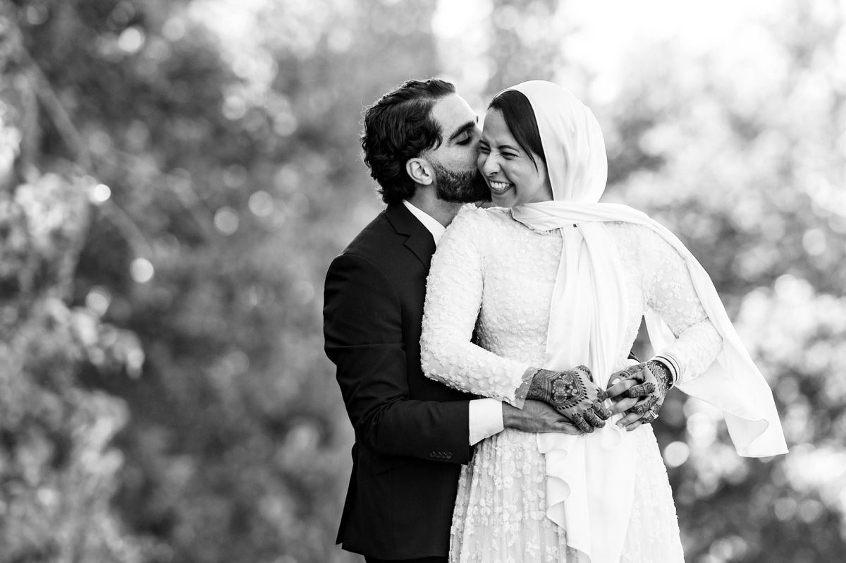 muslim bride and groom portrait