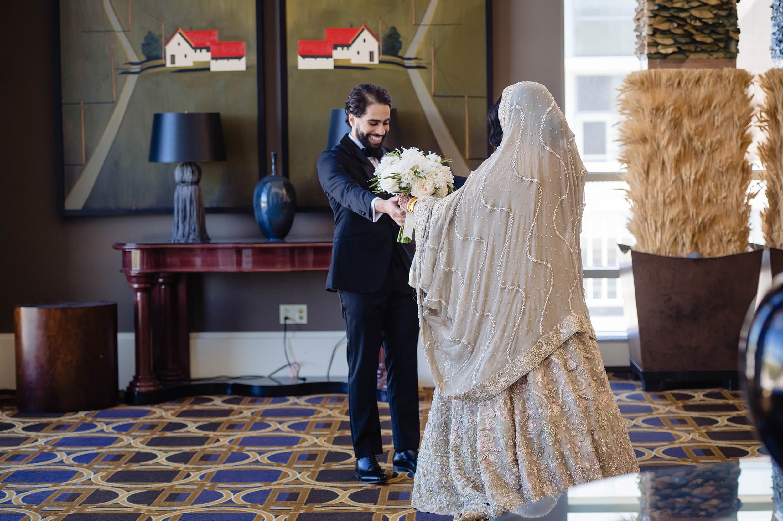 Muslim wedding traditions may require a bride and groom to do a first look 